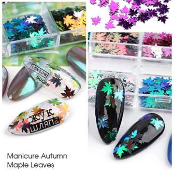 Maple Leaf Nail Sequins Glitter for Stunning Nail Art
