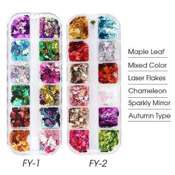 Maple Leaf Nail Sequins Glitter for Stunning Nail Art