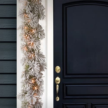 National Tree Pre-Lit Garland, 9ft Glittery Pine Design