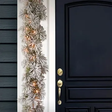 National Tree Pre-Lit Garland, 9ft Glittery Pine Design