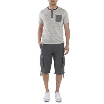 Unionbay Men's Cordova Belted Messenger Cargo Short - Reg and Big and Tall Sizes, Flint, 40