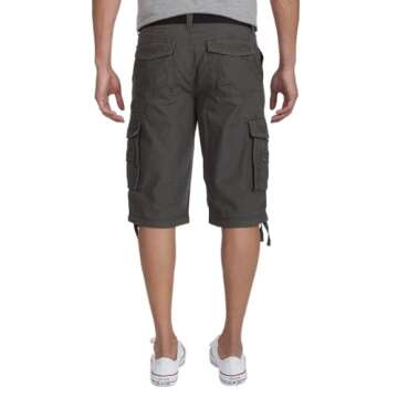 Unionbay Men's Cordova Belted Messenger Cargo Short - Reg and Big and Tall Sizes, Flint, 40