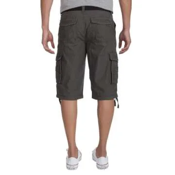 Unionbay Men's Cordova Belted Messenger Cargo Short - Reg and Big and Tall Sizes, Flint, 40