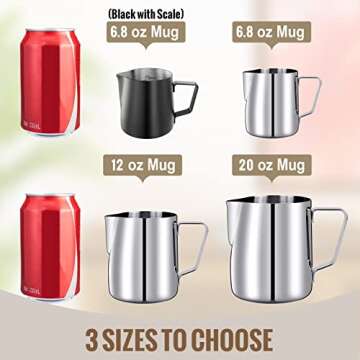HULISEN 20oz Milk Pitcher for Perfect Lattes and Cappuccinos