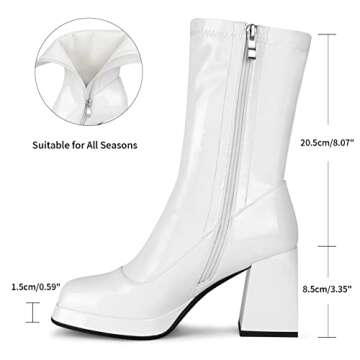 JEDKARAR White Gogo Boots for Stylish Women