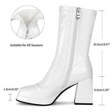 JEDKARAR White Gogo Boots for Stylish Women
