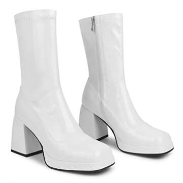 JEDKARAR White Gogo Boots for Stylish Women