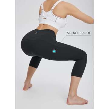 BALEAF Women's Capri Leggings with Pockets for Comfort