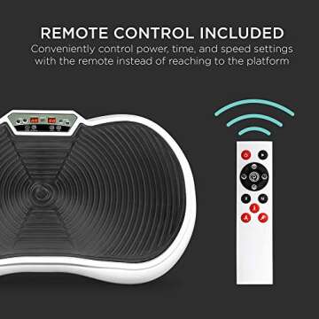 Best Choice Products Vibration Plate Exercise Machine Full Body Fitness Platform for Weight Loss & Toning w/Resistance Bands, 10 Preset Workouts, Remote Control - White