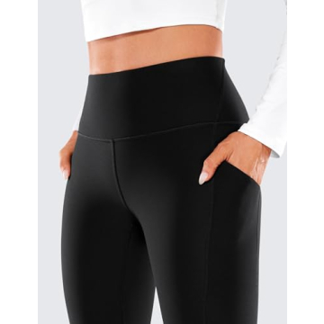 Warm Fleece Lined Leggings with Pockets for Winter