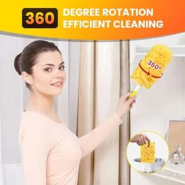 Duster Refills Compatible with Swiffer Dusters, Multi Surface 360 Heavy Duty Duster Refills & 1 Handle, Disposable Dusters for Cleaning (32 Count+1 Handle)