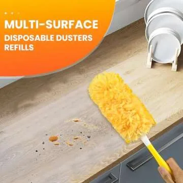 Duster Refills Compatible with Swiffer Dusters, Multi Surface 360 Heavy Duty Duster Refills & 1 Handle, Disposable Dusters for Cleaning (32 Count+1 Handle)