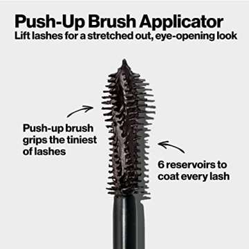 Revlon So Fierce Eyes Wide Open Mascara with Push-up Brush, For Volumizing & High Lifting Eyelashes, Smudge-proof, Flake Resistant, 101 Blackest Black, 0.24 fl oz