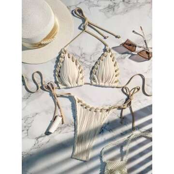 Falainetee Women's High Waisted Bikini Set - Stylish Swimwear