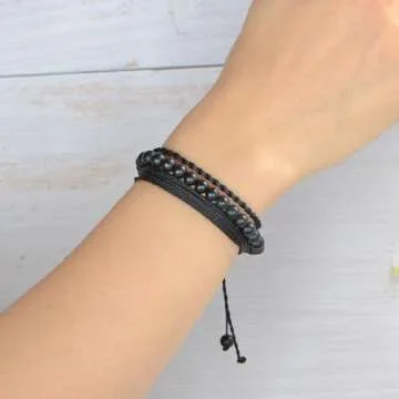 QOGIR Handmade Healing Black Onyx Bracelets for Everyone