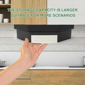 9-inch Octagonal Paper Plate Dispenser,Paper Plate Holders,Paper Plate Caddy,Ideal for Compact Spaces,Kitchen, Cabinets,RVs,Trailers Mounts Under Cabinet or Shelves (Black)