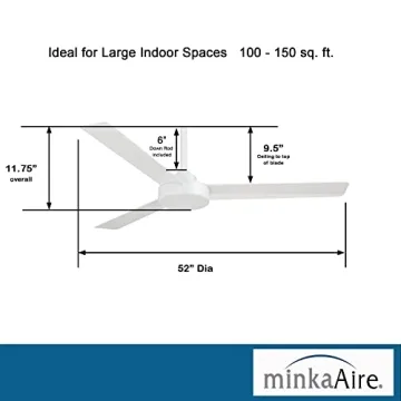 MINKA-AIRE Roto 52 Inch Ceiling Fan Sleek Flat White Finish
