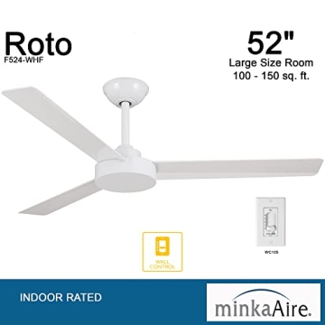MINKA-AIRE Roto 52 Inch Ceiling Fan Sleek Flat White Finish