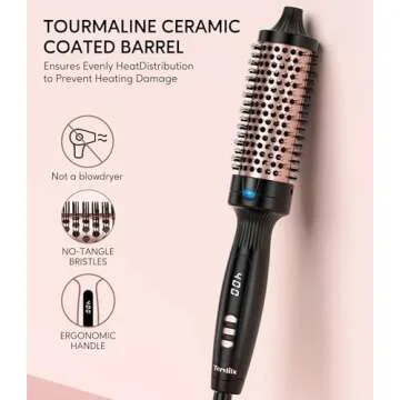 Terviiix 1.5" Heated Curling Brush for Gorgeous Curls