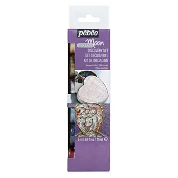 Pebeo Fantasy Moon Reactive Paints - Discovery Set of 6 Assorted Colors, 20 ml Bottles, Oil-Based Li...
