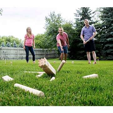 Yard Games Kubb Premium Size Outdoor Tossing Game with Carrying Case, Instructions, and Boundary Marker