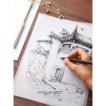 A4 Size Artist’s Tracing Paper, 8.3 x 11.5 inch, 100 Sheets-Translucent Sketching and Tracing Paper for Pencil, Marker and Ink, Lightweight