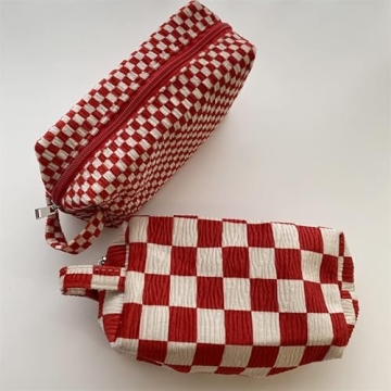 XPONNI Small Cosmetic Bag Cute Makeup Bag Y2k Accessories Aesthetic Make Up Bag Y2k Purse Cosmetic Bag for Purse (Red02)