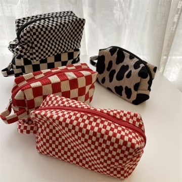 XPONNI Small Cosmetic Bag Cute Makeup Bag Y2k Accessories Aesthetic Make Up Bag Y2k Purse Cosmetic Bag for Purse (Red02)