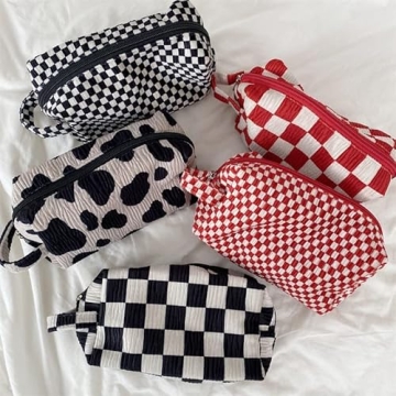 XPONNI Small Cosmetic Bag Cute Makeup Bag Y2k Accessories Aesthetic Make Up Bag Y2k Purse Cosmetic Bag for Purse (Red02)