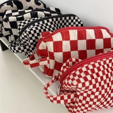 XPONNI Small Cosmetic Bag Cute Makeup Bag Y2k Accessories Aesthetic Make Up Bag Y2k Purse Cosmetic Bag for Purse (Red02)