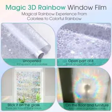 ColorfulHall Rainbow Window Privacy Film 91% UV Protection