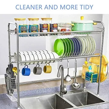 Over The Sink Dish Drying Rack for Space Saving Kitchen