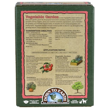 Down to Earth Organic Vegetable Garden Fertilizer 4-4-4