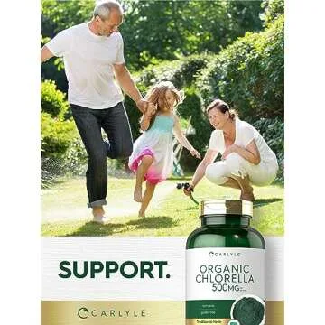 Carlyle Chlorella Tablets Organic 500 mg | 1000 Count | Vegetarian, Non-GMO, and Gluten Free Supplement