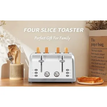 Lainsten 4 Slice Retro Stainless Steel Toaster