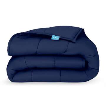 Luna Cotton Weighted Blankets for Adults Soft Cooling Weighted Blanket Oeko Tex - Washable Travel Gifts [20lbs - Queen - 60" x 80"] [Navy]