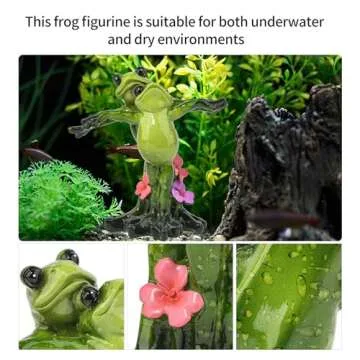 Unique Resin Frog Statue for Aquarium - Charming Decoration