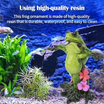 Unique Resin Frog Statue for Aquarium - Charming Decoration