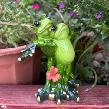Unique Resin Frog Statue for Aquarium - Charming Decoration