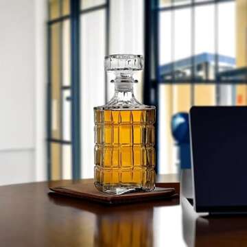 Whiskey Decanter, Whiskey Decanter for Scotch Liquor Bourbon or Wine - 750ml