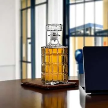 Whiskey Decanter, Whiskey Decanter for Scotch Liquor Bourbon or Wine - 750ml