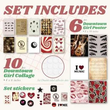 97 Decor Downtown Girl Room Decor - Y2K Room Decor Aesthetic 2000s, Mini Downtown Girl Posters for R...