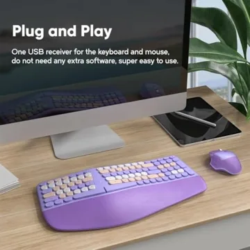 Ergonomic Wireless Keyboard and Mouse Combo for Comfort