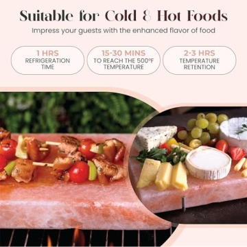 Himalayan Salt Cooking Block Set with Steel Tray 12" x 8"