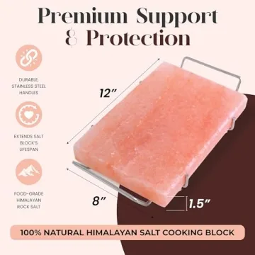 Himalayan Salt Cooking Block Set with Steel Tray 12" x 8"