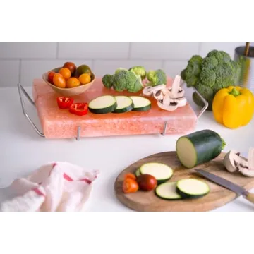 Himalayan Salt Cooking Block Set with Steel Tray 12" x 8"
