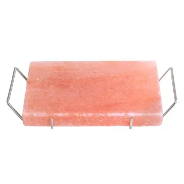 Himalayan Salt Cooking Block Set with Steel Tray 12" x 8"