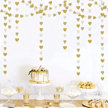 Elegant 52Ft Heart Streamers Garland Decor for Events