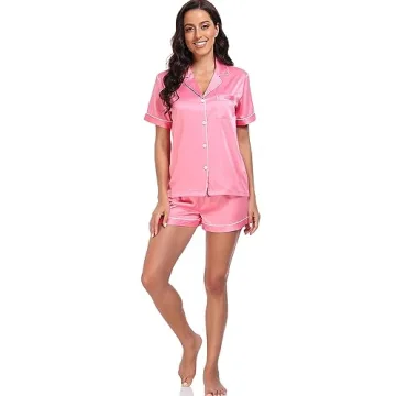 Serenedelicacy Women's Elegant Satin Pajama Set