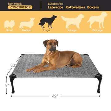 Veehoo Cooling Elevated Dog Bed for Large Dogs